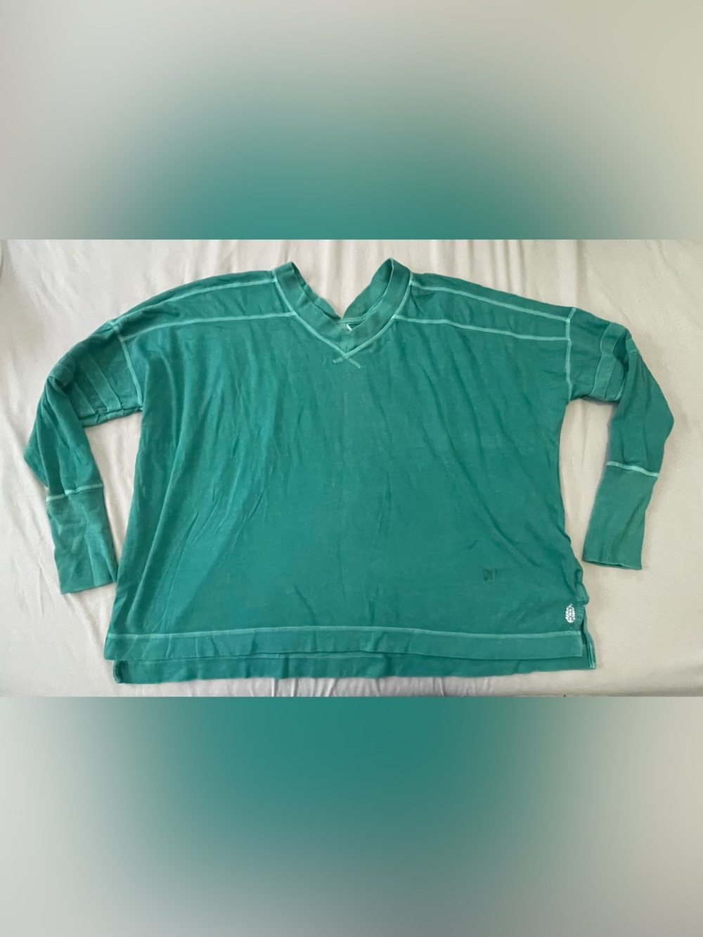 FP Movement by Free People Teal V-Neck Long Sleeve Top
